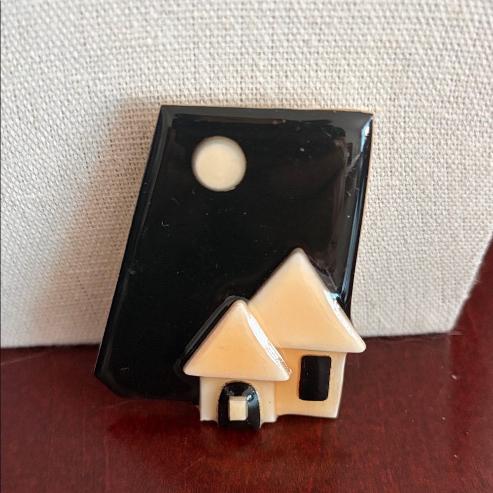 Vintage Black and Cream House Pin #200
